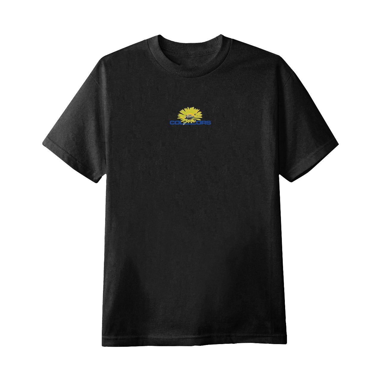 Camiseta Colors Psychadeli Yellow Flower Preto
