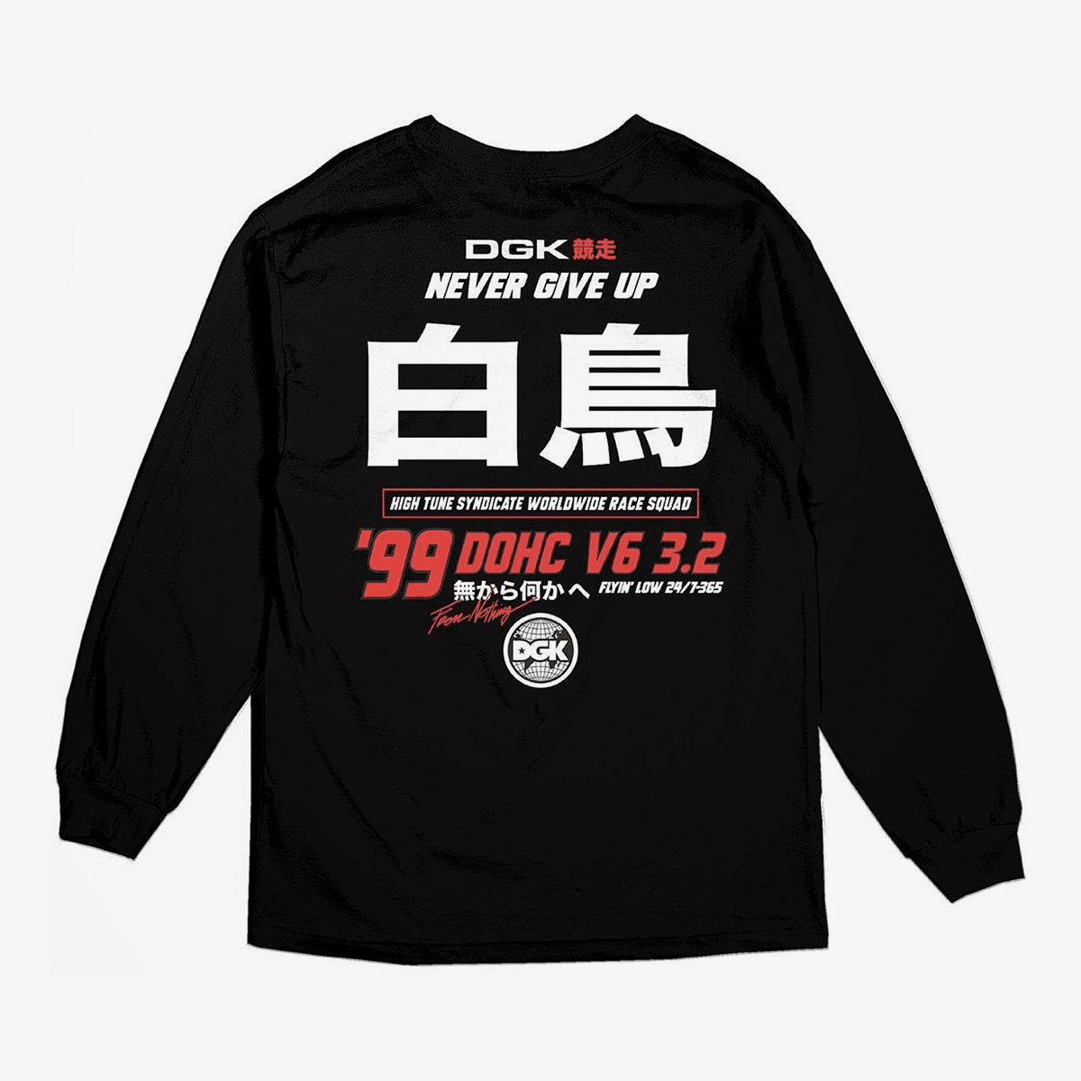 Camiseta Dgk Manga Longa Pole Position Preto