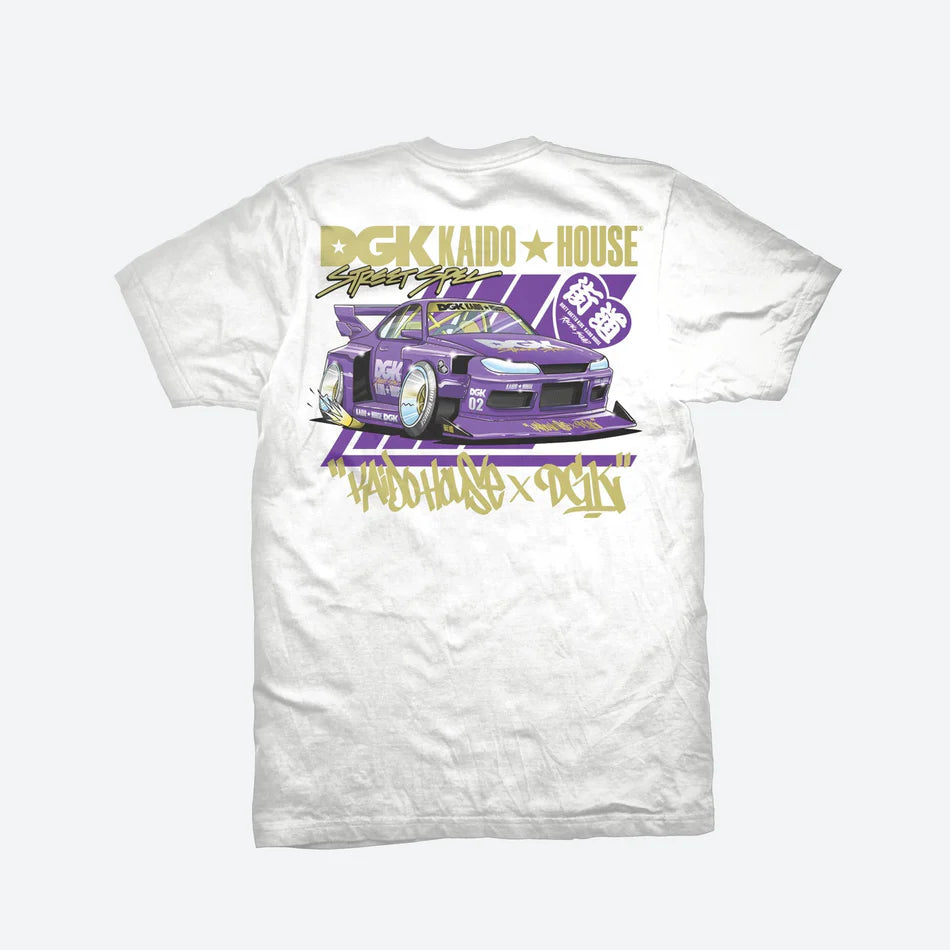 Camiseta DGK x KAIDO HOUSE Roulette Racer Branco