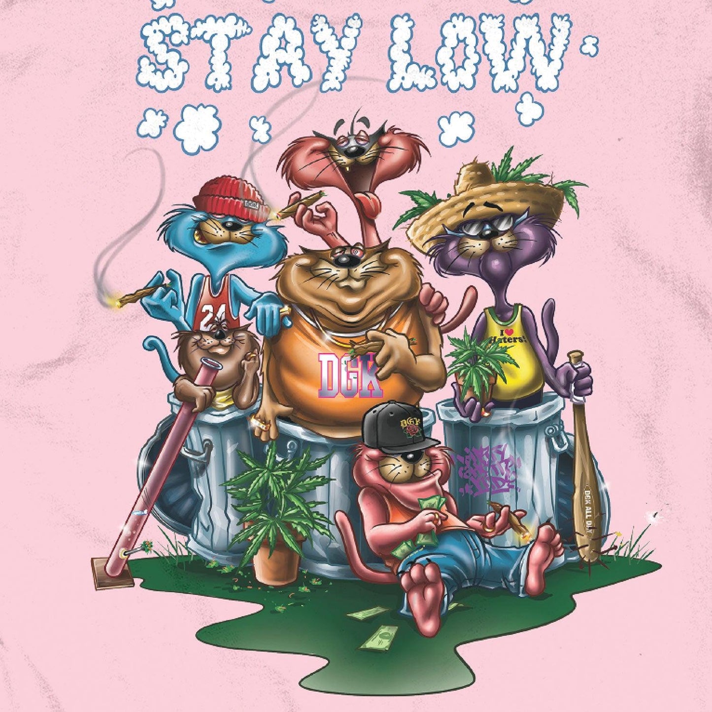 Camiseta DGK Stay Low L/S Rosa