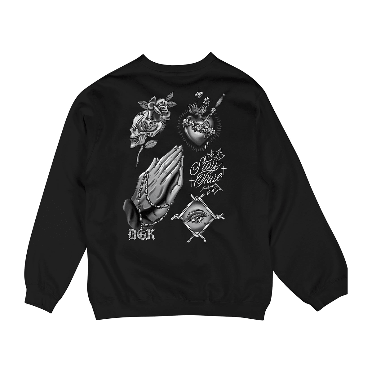 Moletom Crewneck DGK Stay True Crewneck Preto