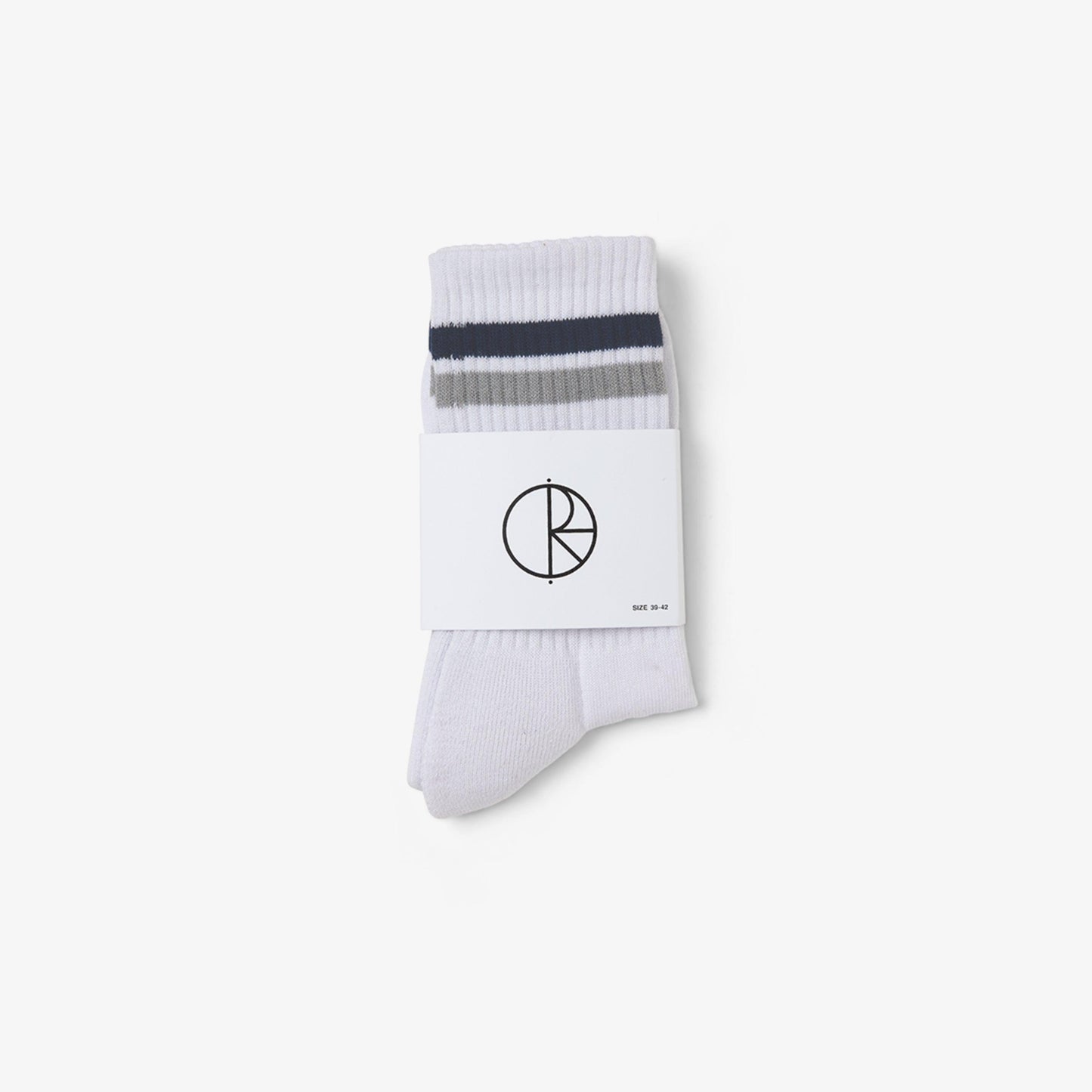 Meia Polar Stripe 39-42 Branco/Cinza/Azul