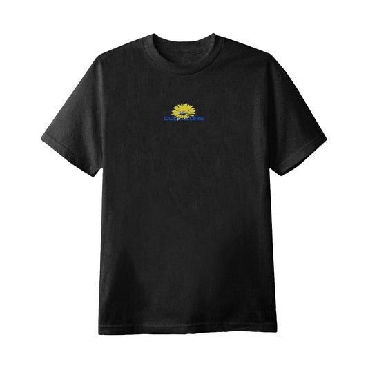 Camiseta Colors Psychadeli Yellow Flower Preto
