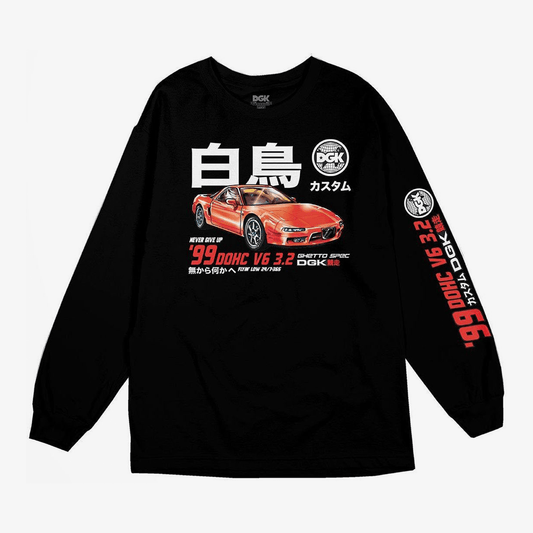 Camiseta Dgk Manga Longa Pole Position Preto