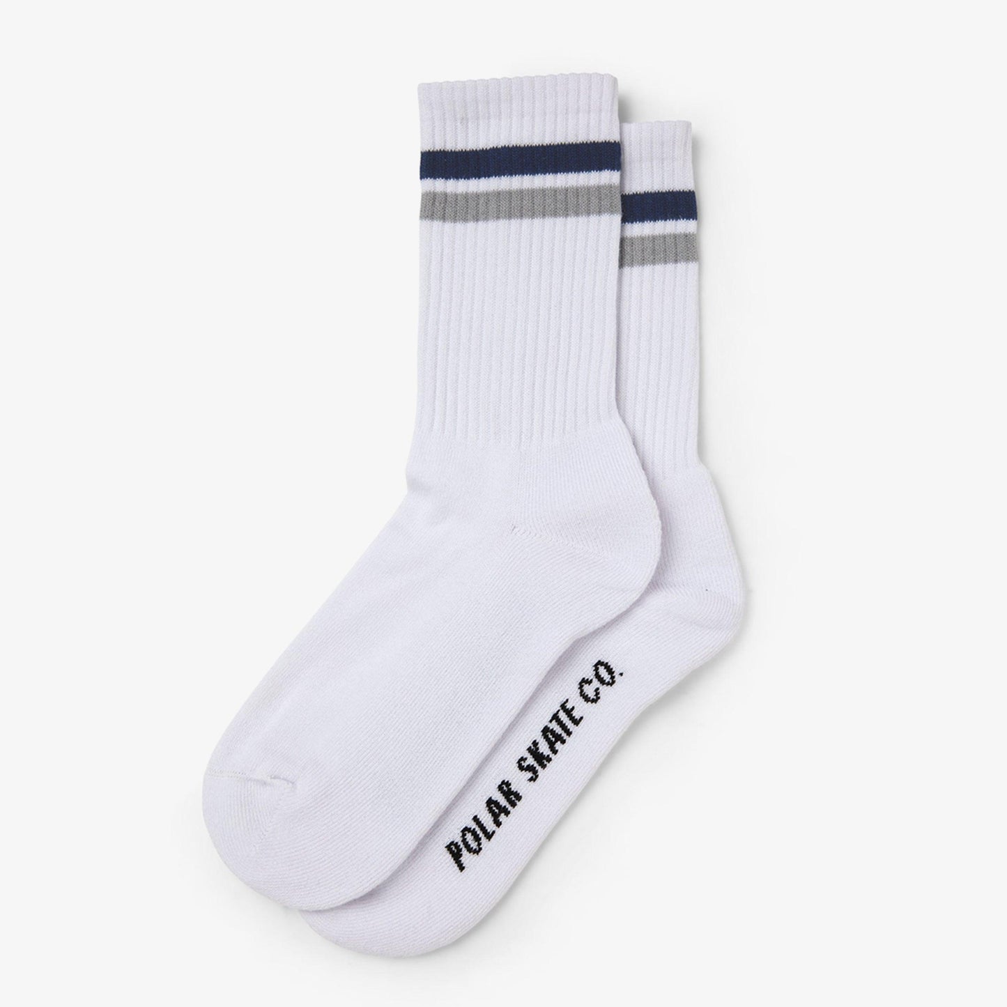 Meia Polar Stripe 39-42 Branco/Cinza/Azul